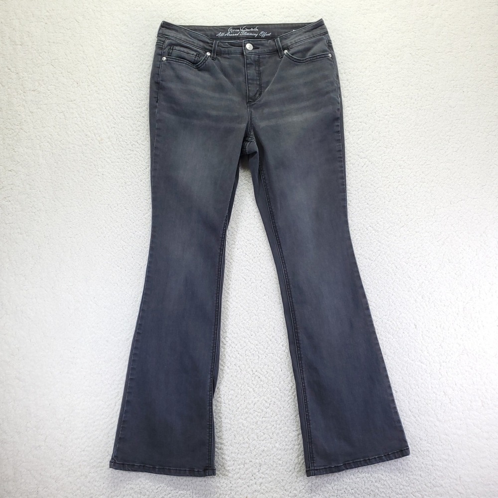 Gloria Vanderbilt Bootcut Jeans Womens 6 Charcoal Gray‎ Slimming Effect Stretch